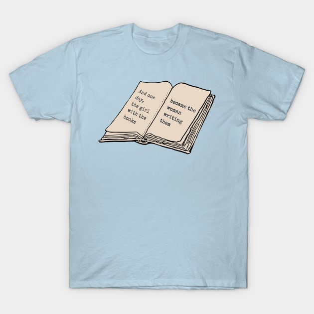 Girl With The Books T-Shirt by RockyCreekArt